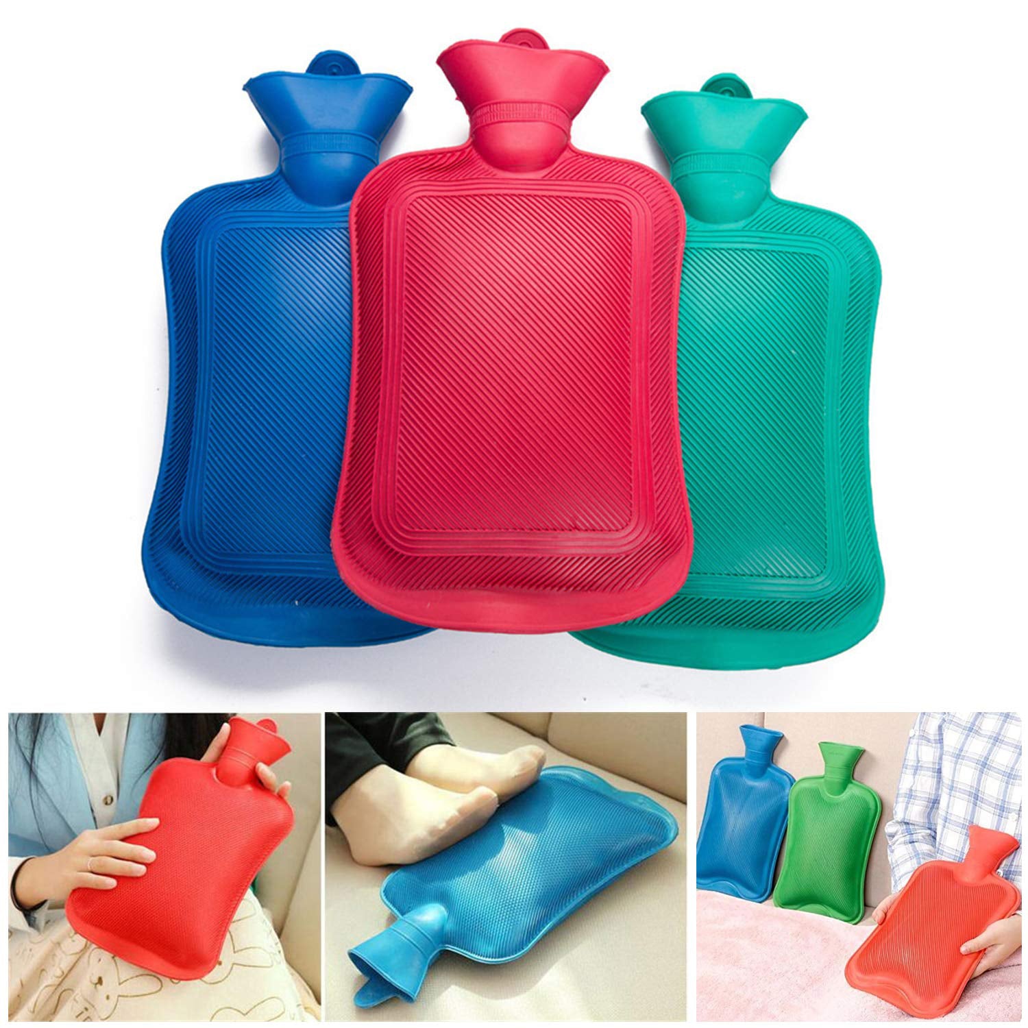 Compact rubber hot water heating bag for medium heat therapy applications. Compact rubber hot water heating bag for medium heat therapy applications.